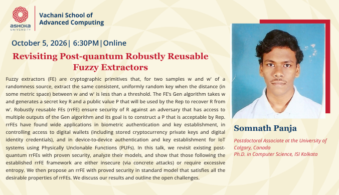 Seminar| Revisiting Post-quantum Robustly Reusable Fuzzy Extractors